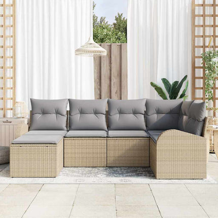 Soffset 6 st Beige och ljusgrå konstrotting