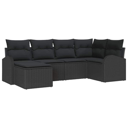 Soffset med kudde med lagring 6 pcs Svart konstrotting