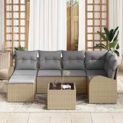 Soffset 7 st Beige och ljusgrå konstrotting