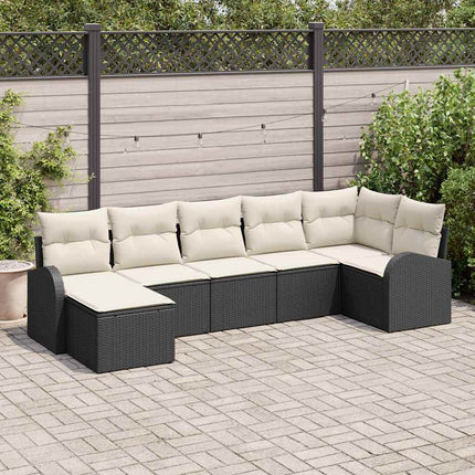 Soffset med kudde med lagring 7 pcs Svart konstrotting