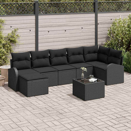 Soffset med kudde med lagring 8 pcs Svart konstrotting