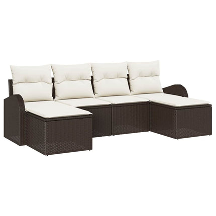 Soffset 6 st Brun och vit konstrotting