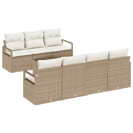 Trädgårdsoffset 8 st 7-Antal sittplatser Beige och gräddfärgad