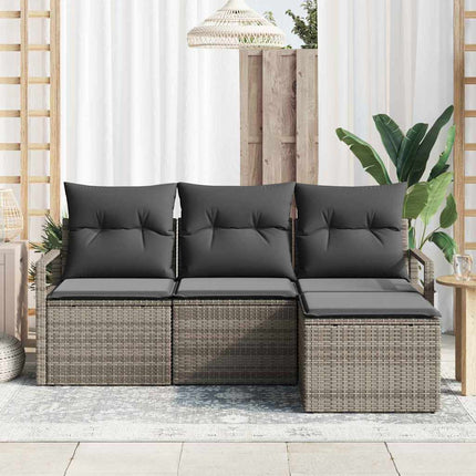 Soffset med kudde med lagring 4 pcs Grå konstrotting