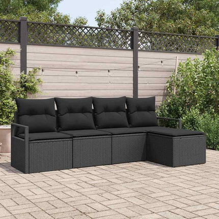 Soffset med kudde med lagring 5 pcs Svart konstrotting