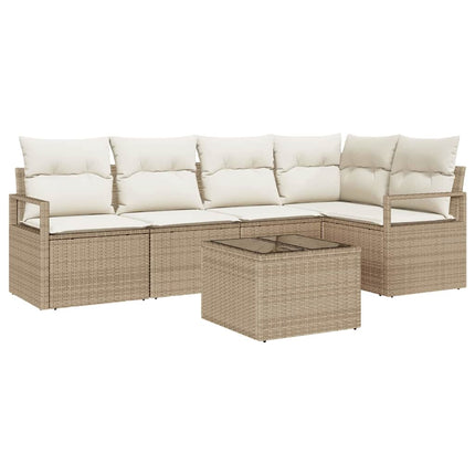 Trädgårdsoffset 6 st Beige och gräddfärgad konstrotting