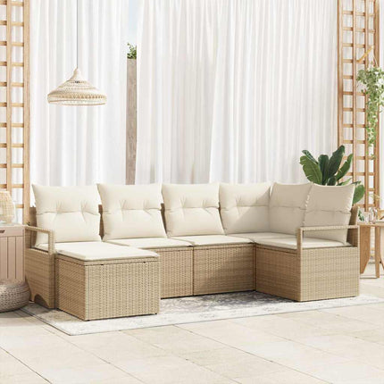 Soffset med kudde 8 pcs Beige och gräddfärgad konstrotting
