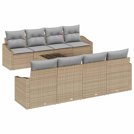 Soffset med kudde med lagring 7 pcs Beige och Grå konstrotting