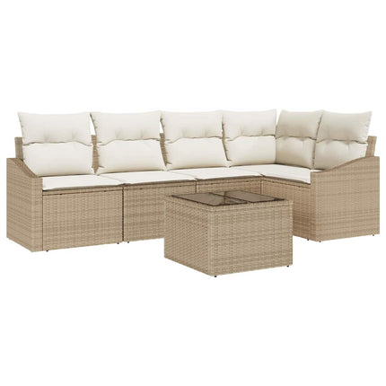 Trädgårdsoffset 6 st Beige och gräddfärgad konstrotting