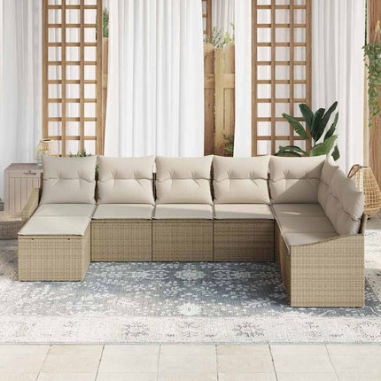 Trädgårdsoffset 8 st Beige och gräddfärgad konstrotting