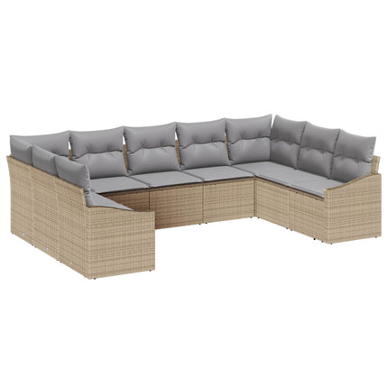 Trädgårdsoffset 9 st Beige och Ljusgrå konstrotting