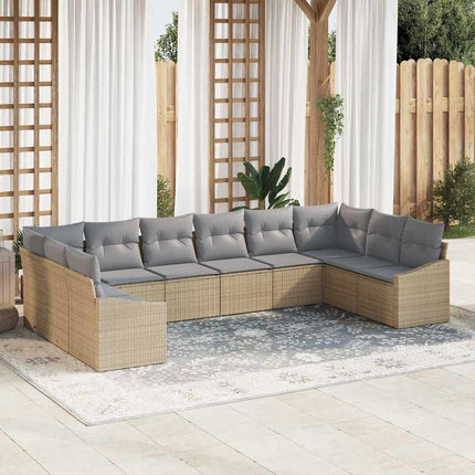 Trädgårdsoffset 10 pcs Beige och Ljusgrå konstrotting