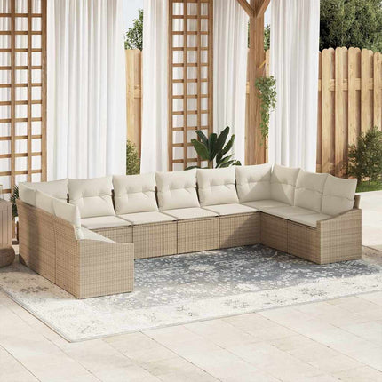 Trädgårdsoffset 10 st Beige och gräddfärgad konstrotting
