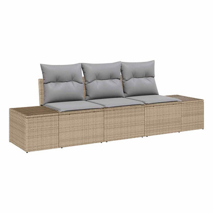 Trädgårdsoffset 3 pcs Beige och Ljusgrå konstrotting