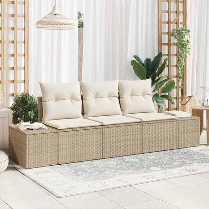 Trädgårdsoffset 3 pcs Beige och gräddfärgad konstrotting