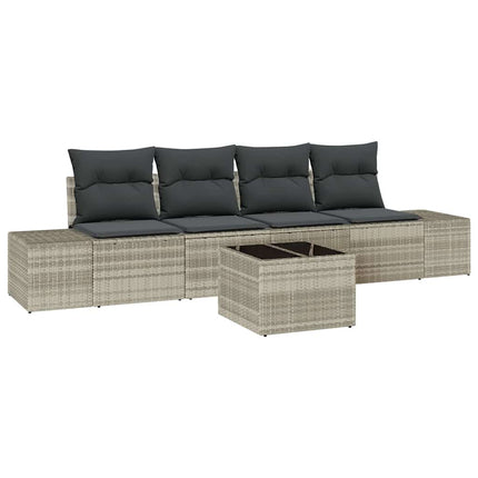 Trädgårdsoffset 5 pcs Ljusgrå och mörkgrå konstrotting
