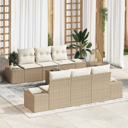 Trädgårdsoffset 8 pcs Beige och gräddfärgad konstrotting