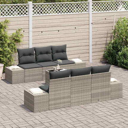 Trädgårdsoffset 8 pcs Ljusgrå och mörkgrå konstrotting