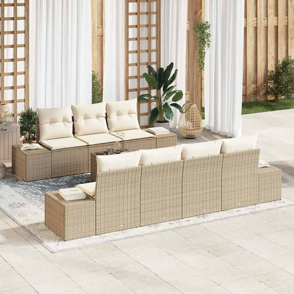 Trädgårdsoffset 8 st Beige och gräddfärgad konstrotting