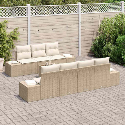 Trädgårdsoffset 8 pcs Beige och gräddfärgad konstrotting