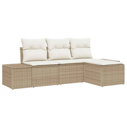 Trädgårdsoffset 4 pcs Beige och gräddfärgad konstrotting
