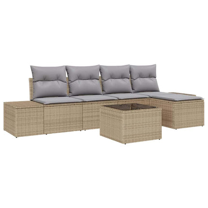 Trädgårdsoffset 5 st Beige och Ljusgrå konstrotting