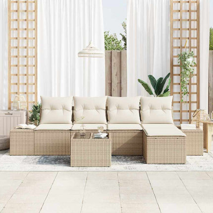 Trädgårdsoffset 5 pcs Beige och gräddfärgad konstrotting