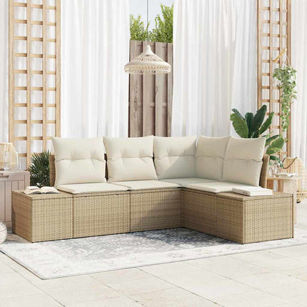 Trädgårdsoffset 4 pcs Beige och gräddfärgad konstrotting
