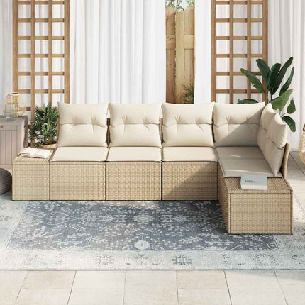 Trädgårdsoffset 5 st Beige och gräddfärgad konstrotting