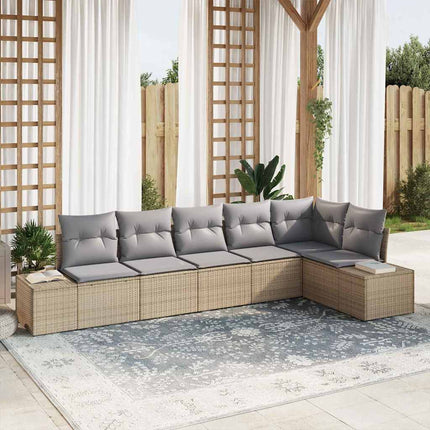 Trädgårdsoffset 6 st Beige och Ljusgrå konstrotting