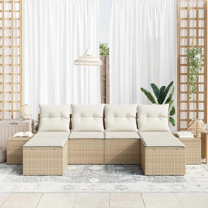 Trädgårdsoffset 4 pcs Beige och gräddfärgad konstrotting