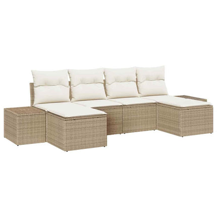 Trädgårdsoffset 4 pcs Beige och gräddfärgad konstrotting