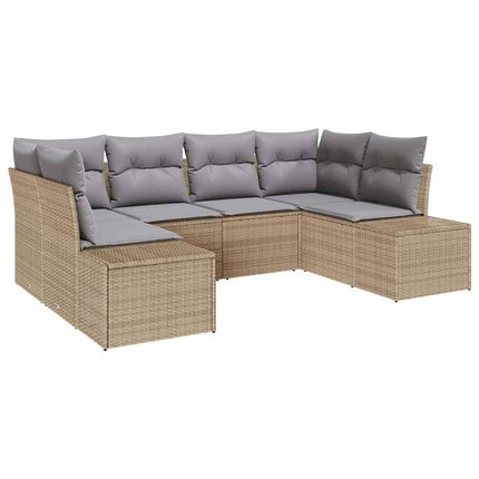 Trädgårdsoffset 6 st 6-Antal sittplatser Beige och Ljusgrå