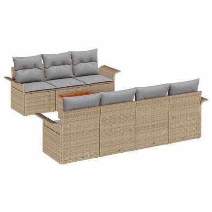 Trädgårdsoffset 8 pcs Beige och Ljusgrå konstrotting