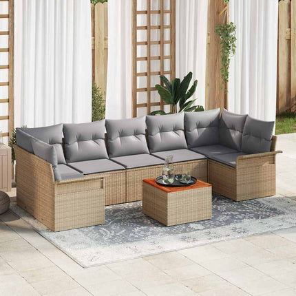 Trädgårdsoffset 8 pcs Beige och Ljusgrå konstrotting