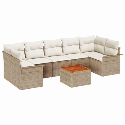 Trädgårdsoffset 8 pcs Beige och gräddfärgad konstrotting