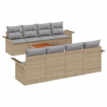 Trädgårdsoffset 9 pcs Beige och Ljusgrå konstrotting