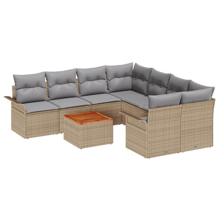 Trädgårdsoffset 9 st 8-Antal sittplatser Beige och Ljusgrå