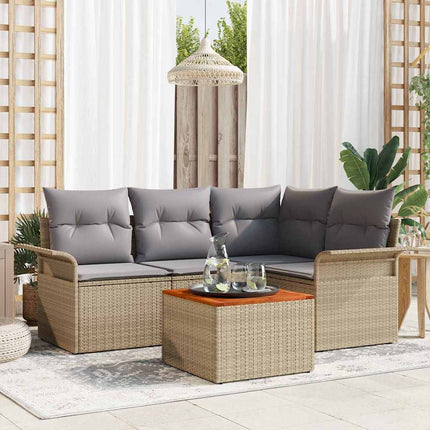 Trädgårdsoffset 5 pcs Beige och Ljusgrå konstrotting