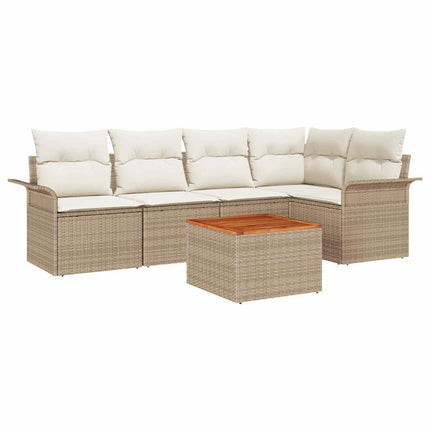 Trädgårdsoffset 6 st 5-Antal sittplatser Beige och gräddfärgad