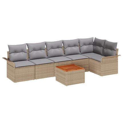 Trädgårdsoffset 7 pcs Beige och Ljusgrå konstrotting