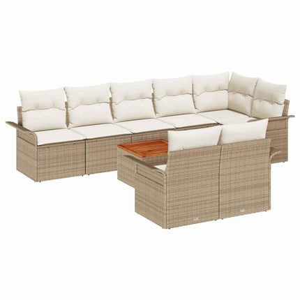 Trädgårdsoffset 9 st 8-Antal sittplatser Beige och gräddfärgad