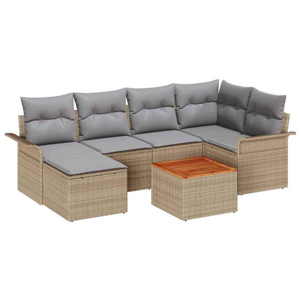 Trädgårdsoffset 7 st Beige och Ljusgrå konstrotting