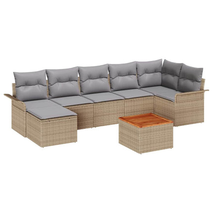 Trädgårdsoffset 8 pcs Beige och Ljusgrå konstrotting