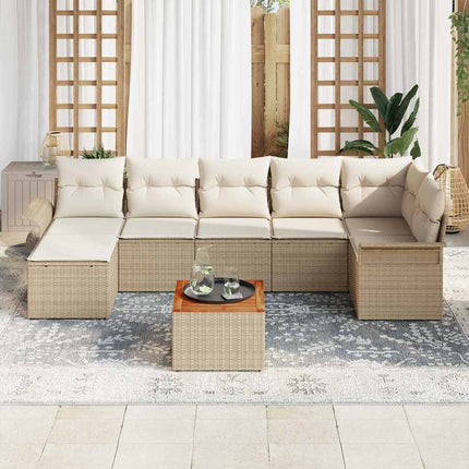 Trädgårdsoffset 8 pcs Beige och gräddfärgad konstrotting