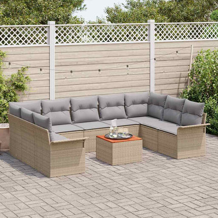 Trädgårdsoffset 10 pcs Beige och Ljusgrå konstrotting