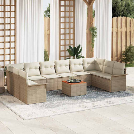 Trädgårdsoffset 11 pcs Beige och gräddfärgad konstrotting