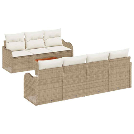 Trädgårdsoffset 8 pcs Beige och gräddfärgad konstrotting