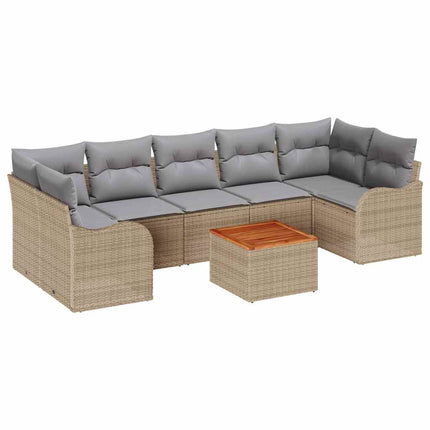Trädgårdsoffset 8 pcs Beige och Ljusgrå konstrotting