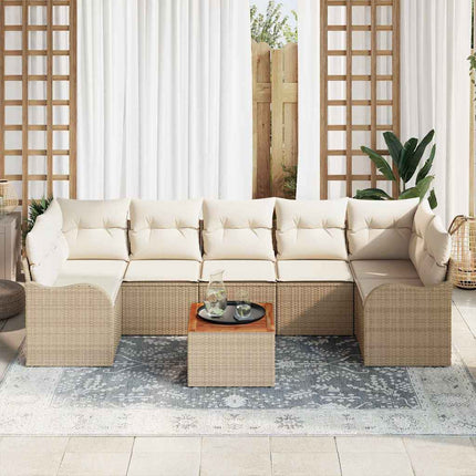 Trädgårdsoffset 8 st Beige och gräddfärgad konstrotting